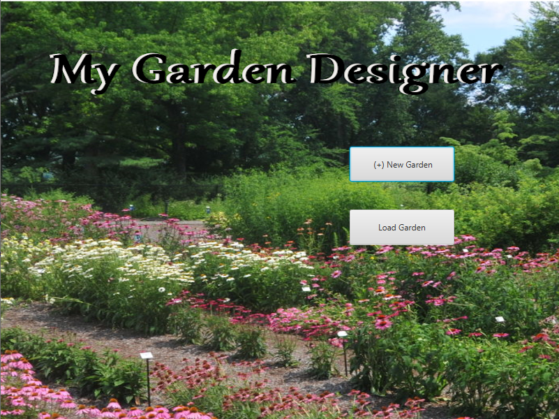 image of garden designer main menu